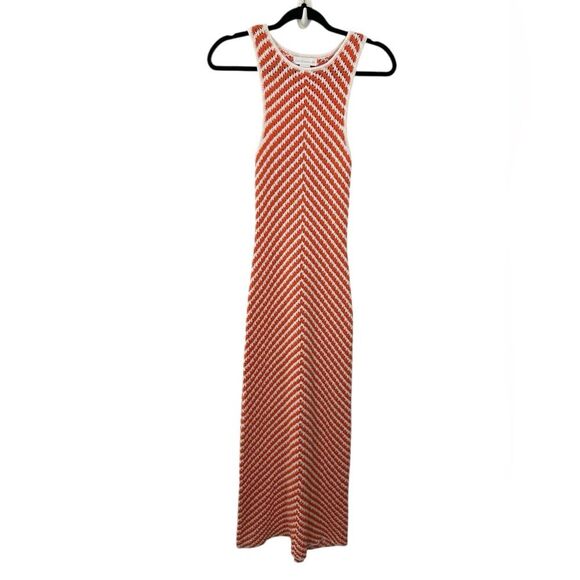House of Harlow 1960 Dresses & Skirts - House of Harlow 1960 Knit Maxi Dress Sleeveless Orange White Chevron Sz XS